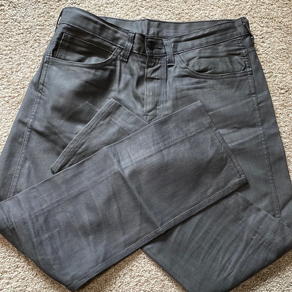 Levi Strauss 513 Slim Straight Jeans, 34x30, “Waxed” Grey